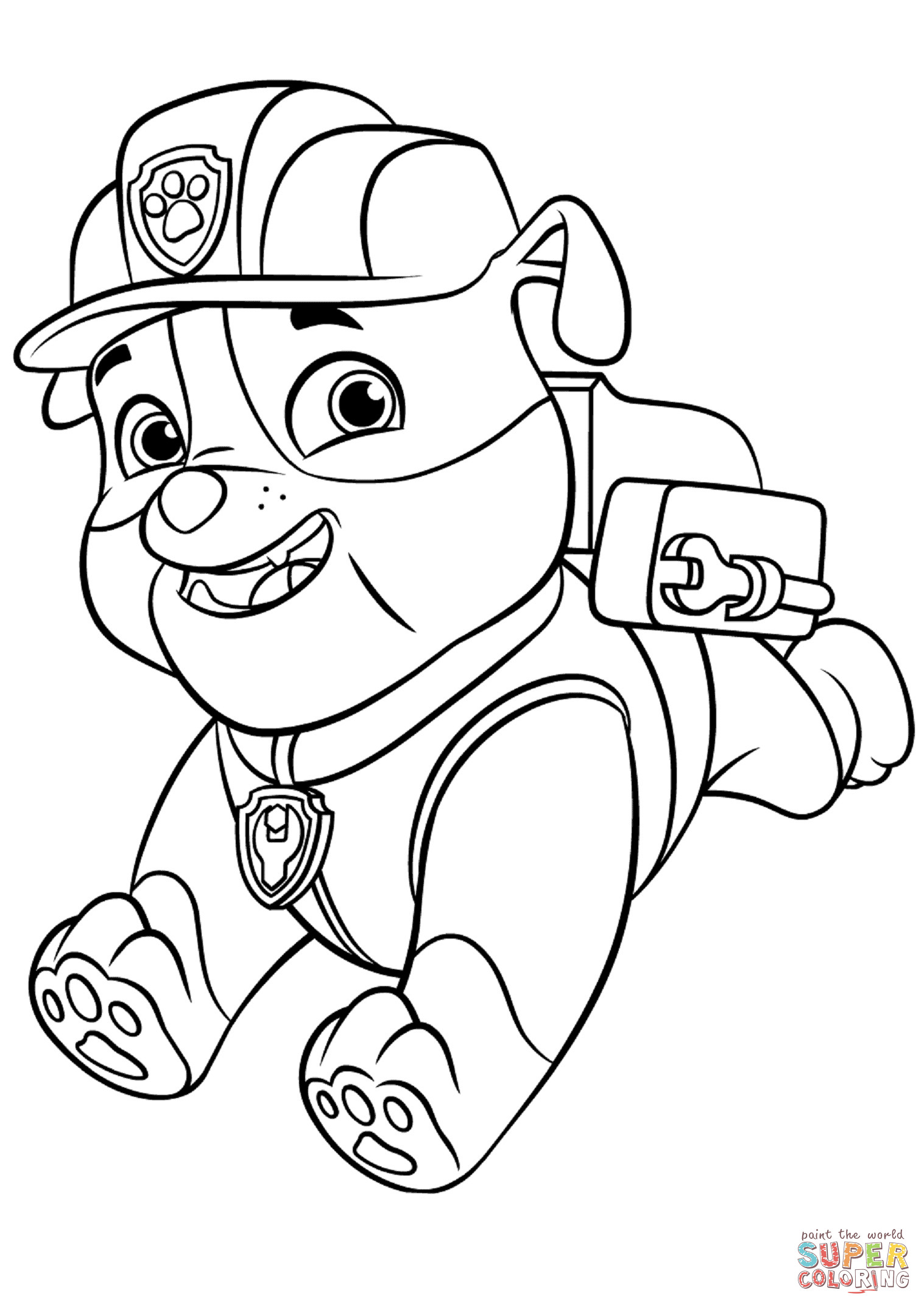 Coloring Pages Boys Paw Patrol
 Paw Patrol Rubble with Backpack