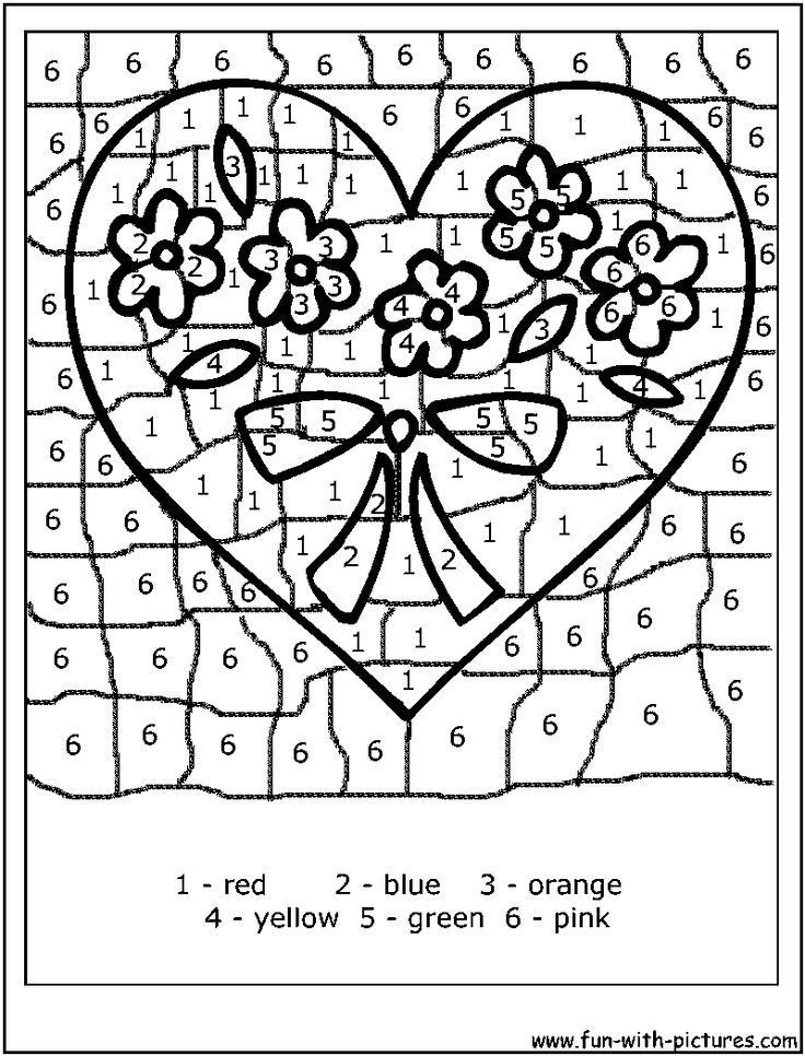 Coloring Pages Color By Number
 Valentines Day Color By Number Coloring Home