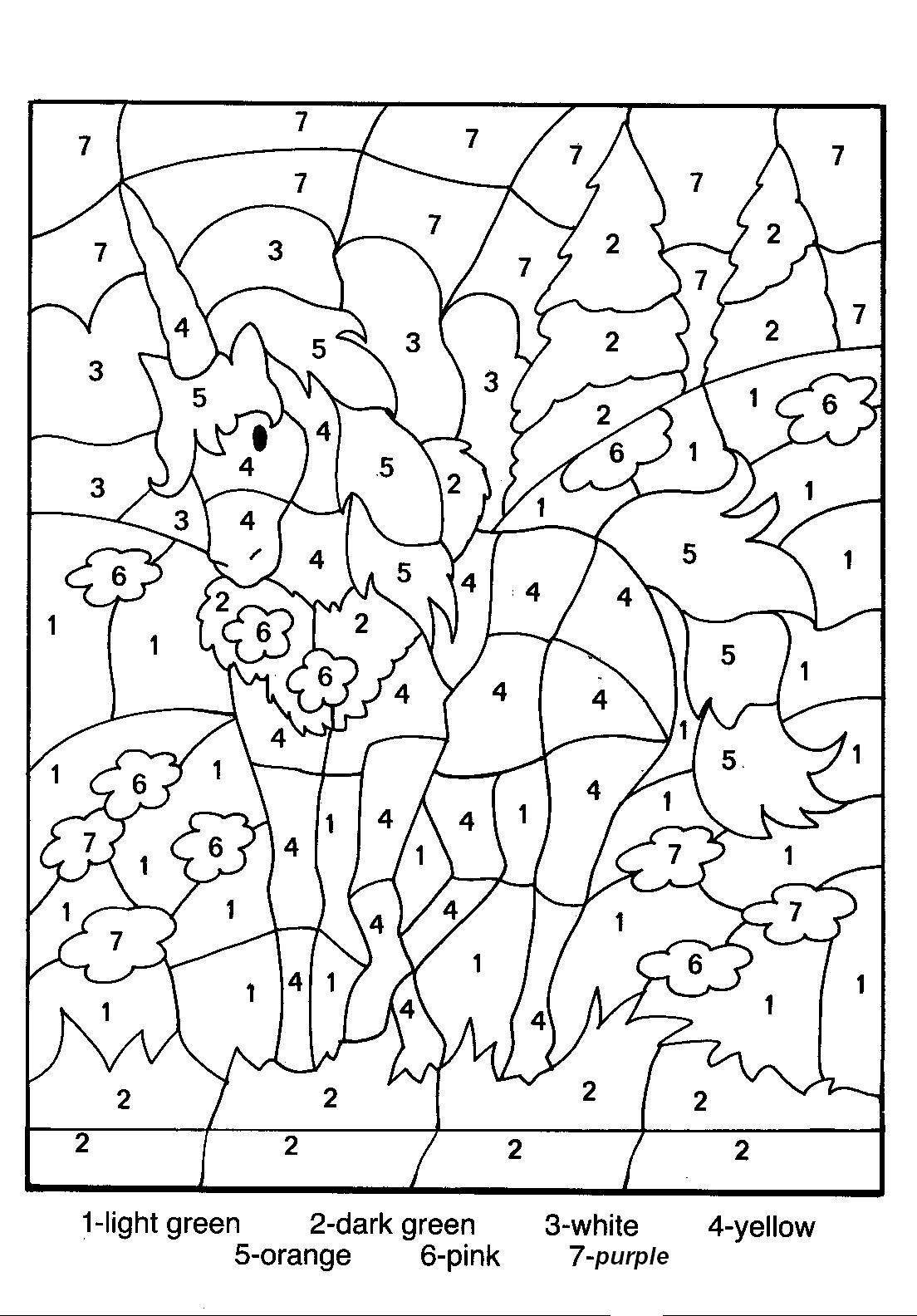 Coloring Pages Color By Number
 Free Printable Color by Number Coloring Pages Best