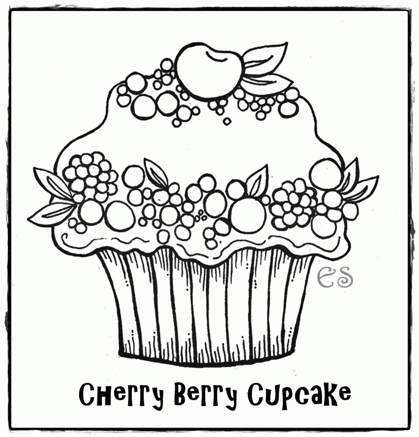 Coloring Pages Cupcakes
 Cupcake Coloring Page Coloring Home