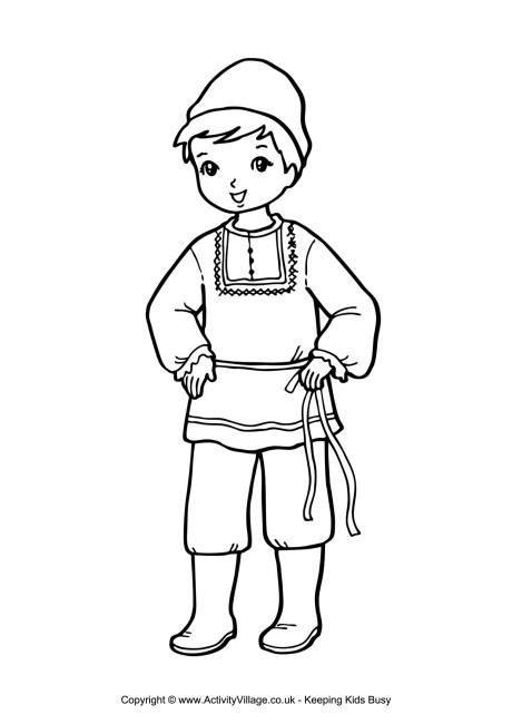 Coloring Pages Fashion Boys
 Russian Boy Colouring Page