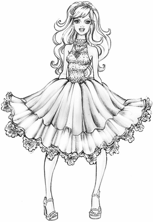 Coloring Pages Fashion Boys
 Barbie clipart colouring page fashion fairytale Pencil