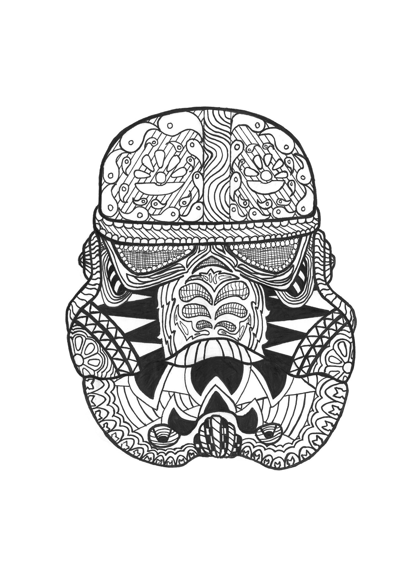 Coloring Pages For Adult Boys
 Zen stormtrooper Anti stress Adult Coloring Pages