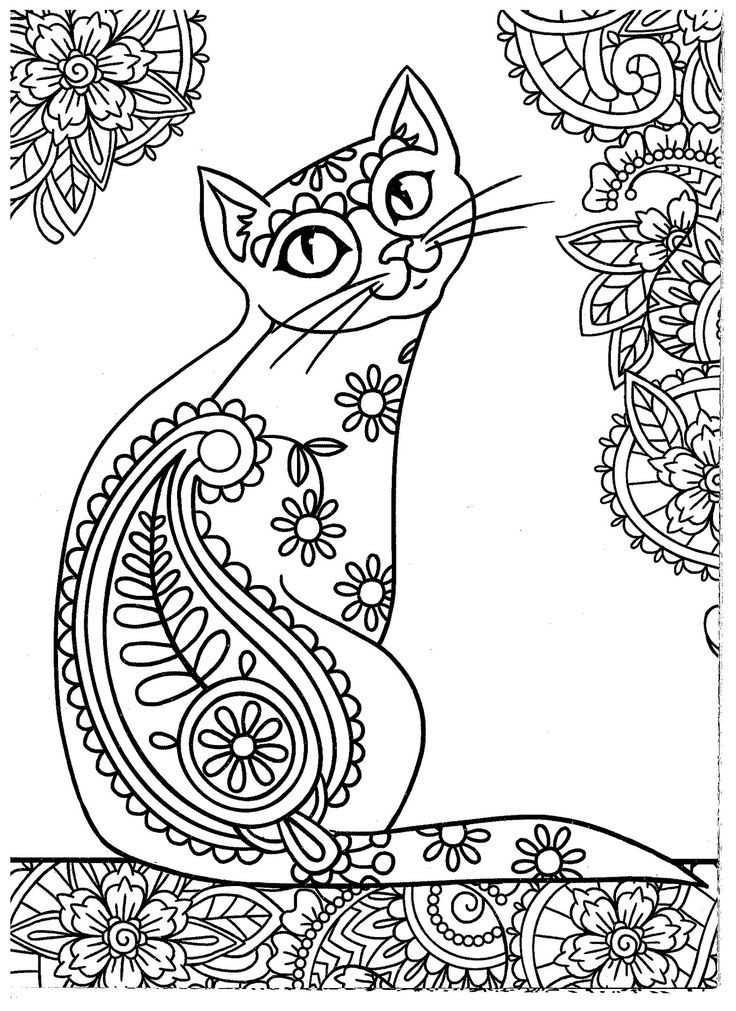 Coloring Pages For Adults Cats
 627 best images about Adult Colouring Cats Dogs