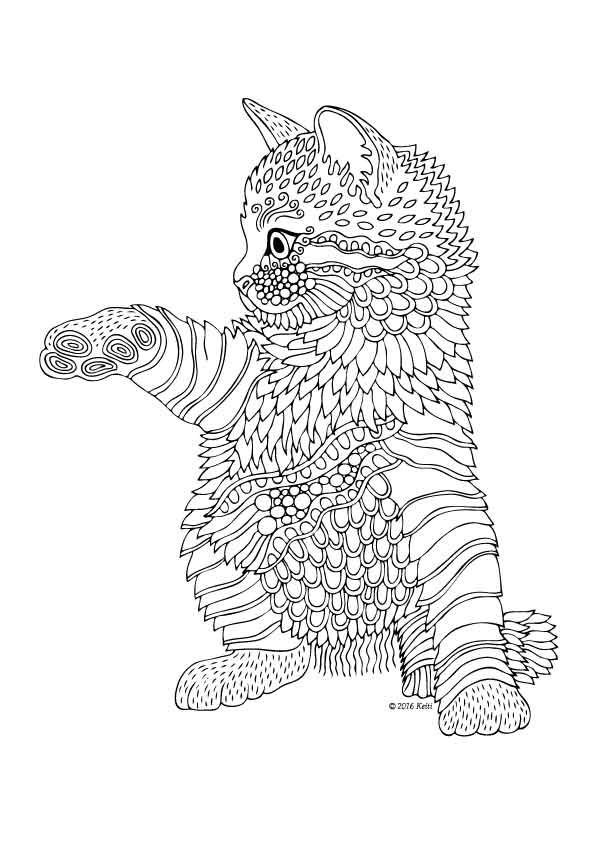 Coloring Pages For Adults Cats
 630 best Adult Colouring Cats Dogs Zentangles images on