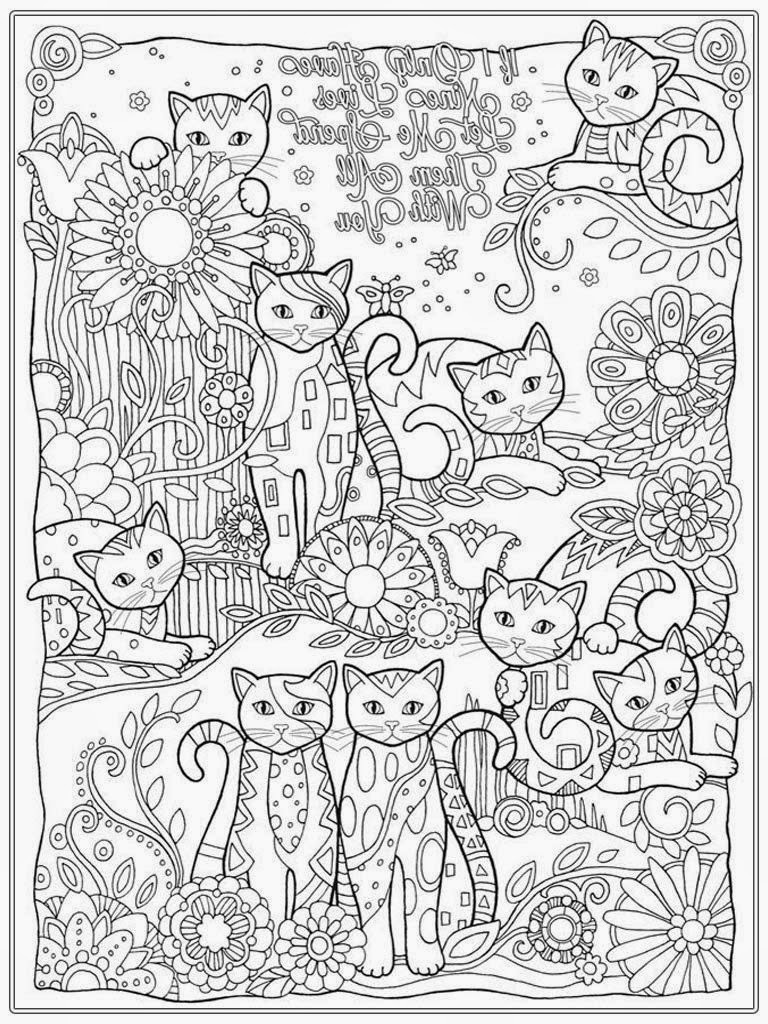Coloring Pages For Adults Cats
 Cat Coloring Pages For Adult