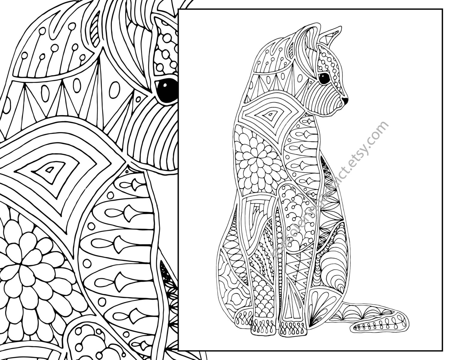 Coloring Pages For Adults Cats
 cat coloring page advanced coloring page adult coloring