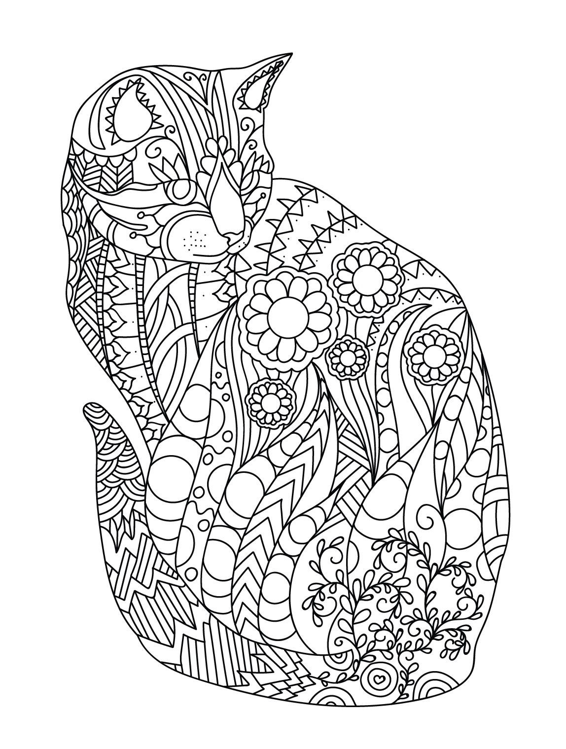 Coloring Pages For Adults Cats
 Cat