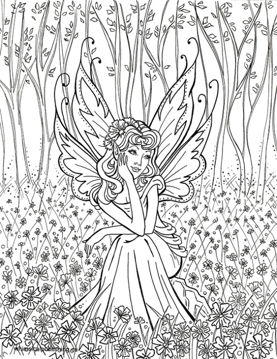 Coloring Pages For Adults Difficult Fairies
 Fairy Coloring Pages