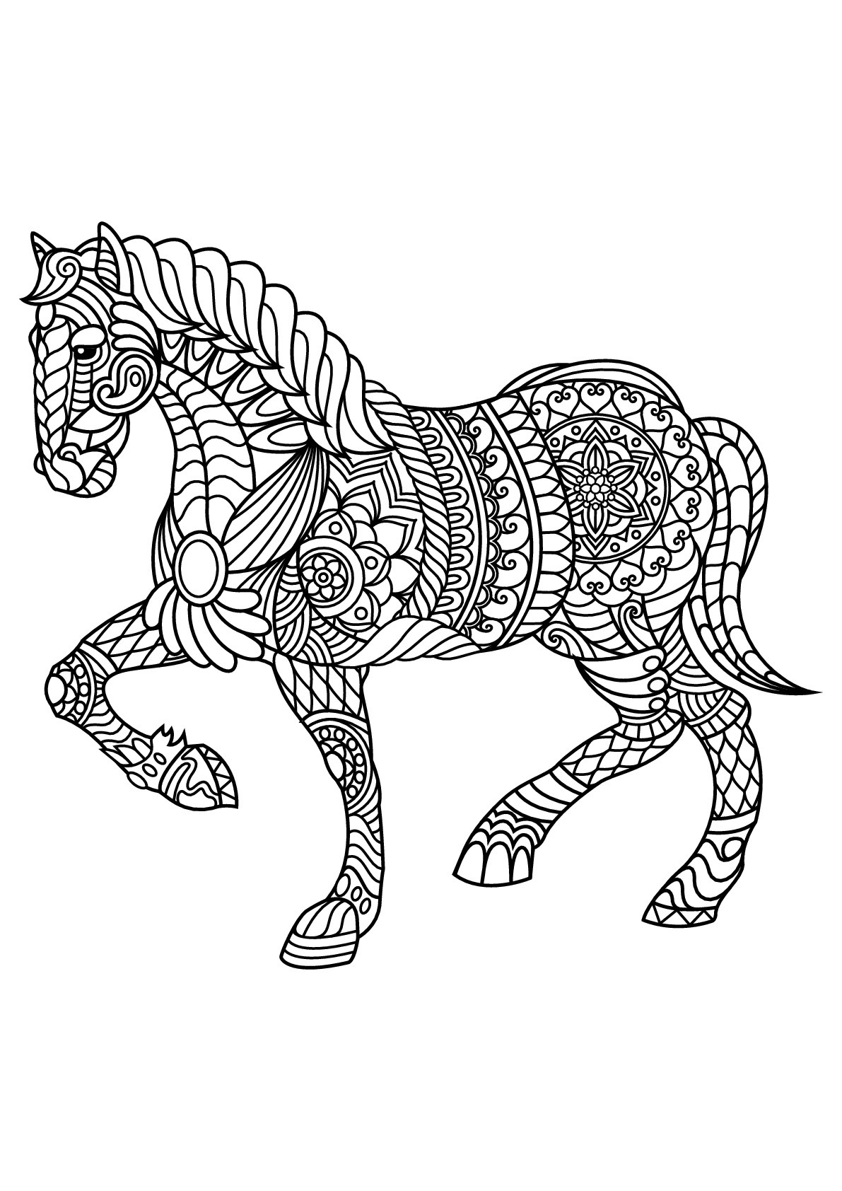 Coloring Pages For Adults Horses
 Free book horse Horses Adult Coloring Pages