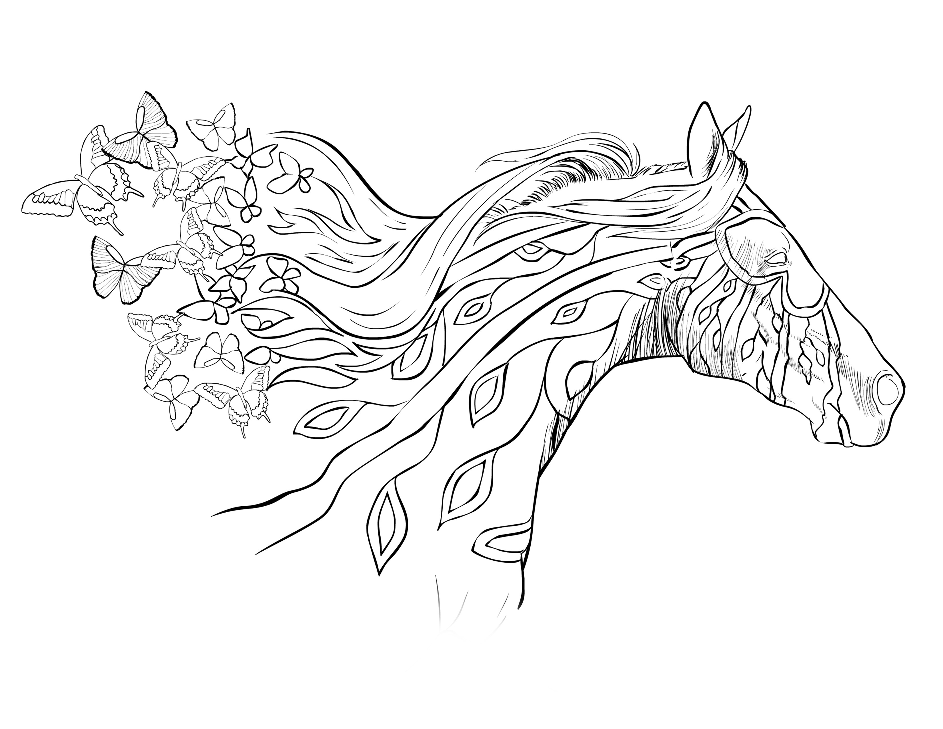 Coloring Pages For Adults Horses
 running with the wind
