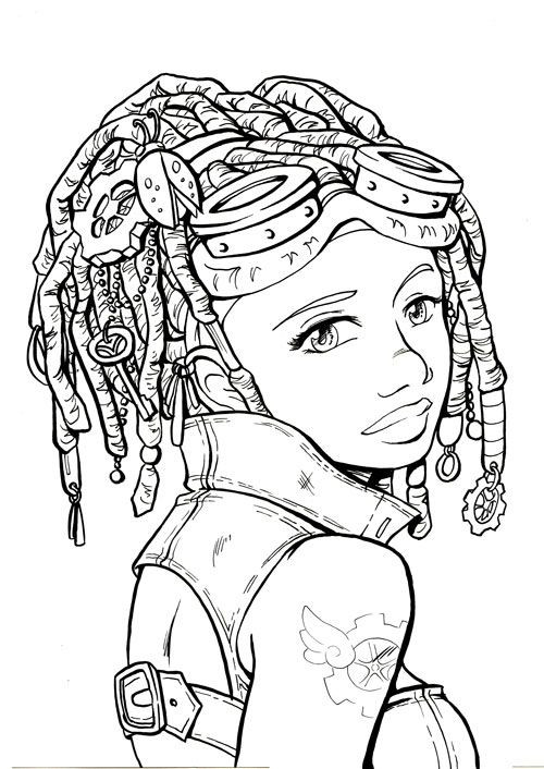 Coloring Pages For Black Girls
 SteamGirl by Sally Jane Thompson