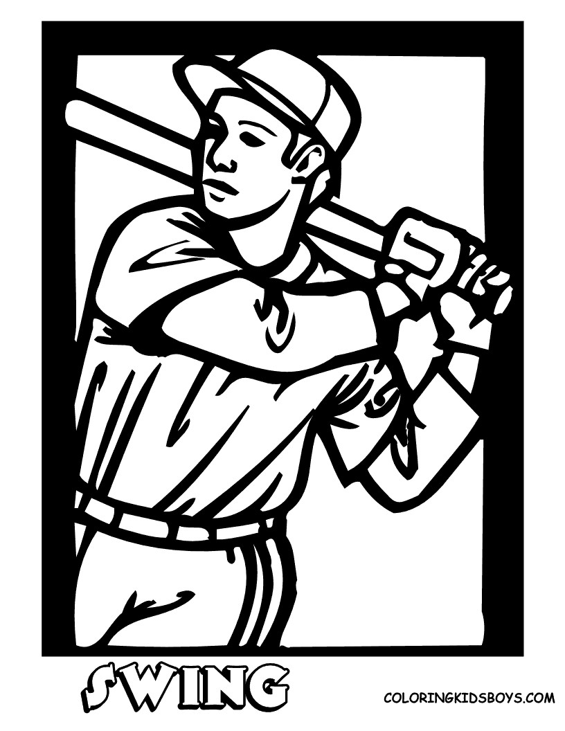 Coloring Pages For Boys Baseball
 Sporty Coloring Pages to Print Baseball