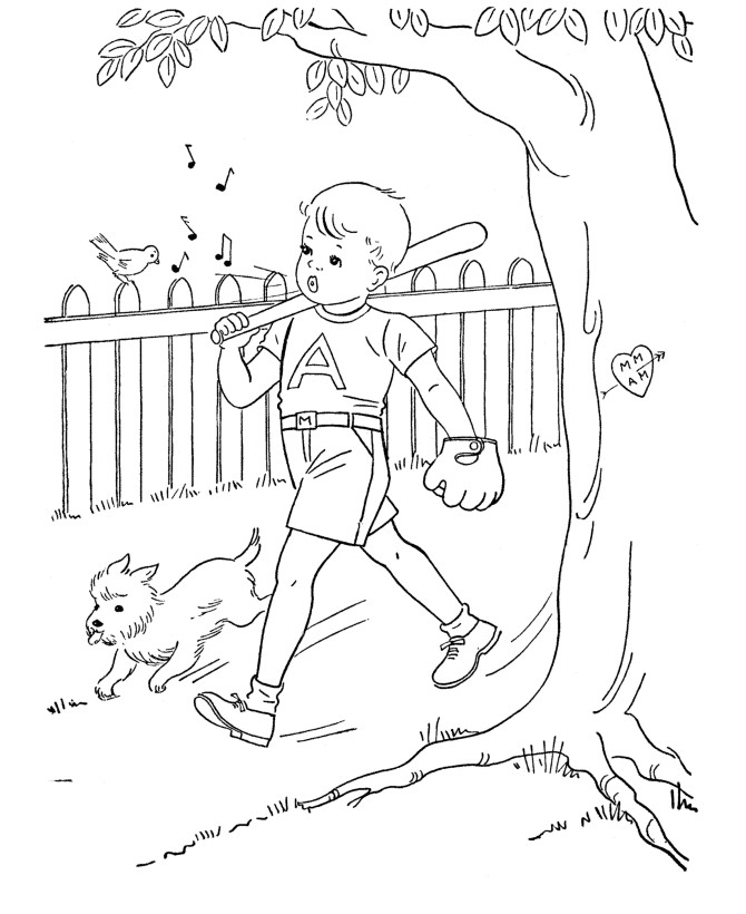 Coloring Pages For Boys Baseball
 BlueBonkers Boy Coloring Pages Boy Dog Baseball Free