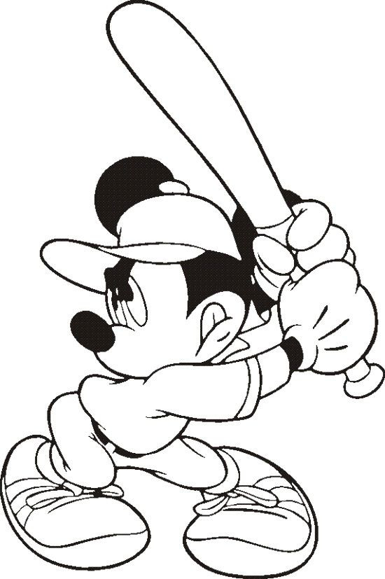 Coloring Pages For Boys Baseball
 Baseball Player Mickey Mouse Coloring Pages