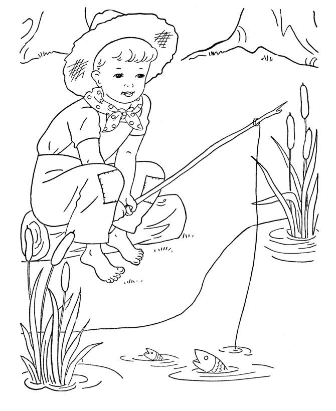 Coloring Pages For Boys Big Boys
 Boy fishing clipart black and white collection