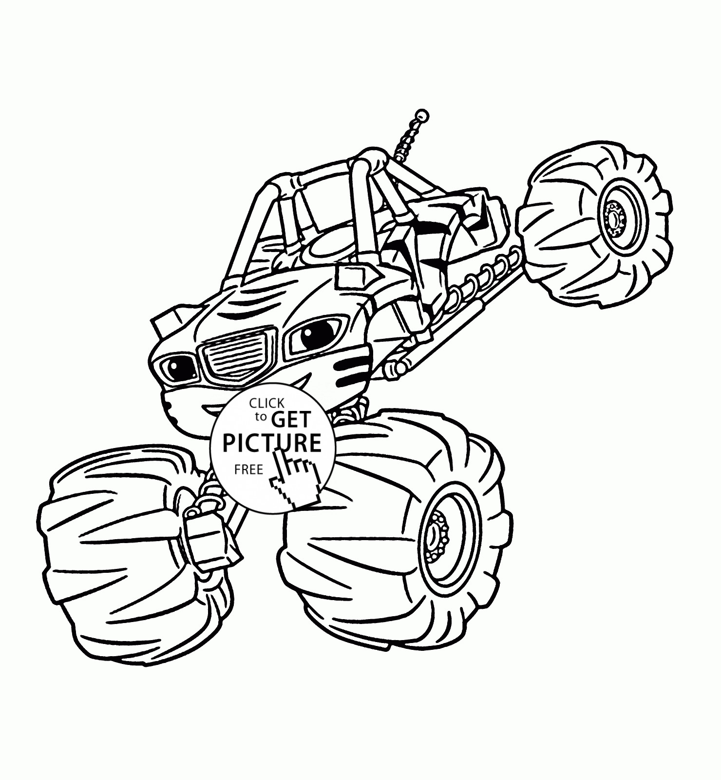 Coloring Pages For Boys Blaze
 Blaze Monster Truck Stripes coloring page for kids