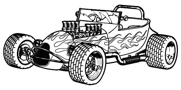 Coloring Pages For Boys Cars 32
 Naked Hood Hot Rod Cars Coloring Pages