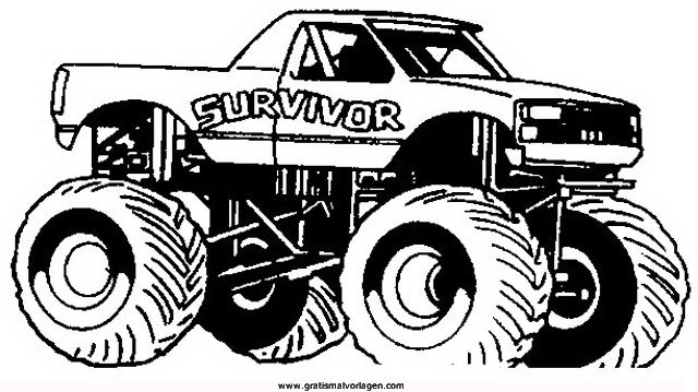 Coloring Pages For Boys Cars Truck
 monstertruck 2 gratis Malvorlage in Lastwagen