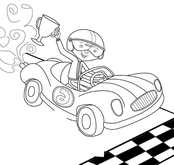 Coloring Pages For Boys Cars Truck
 Boy Winner Track Racing Coloring Page Race Car car