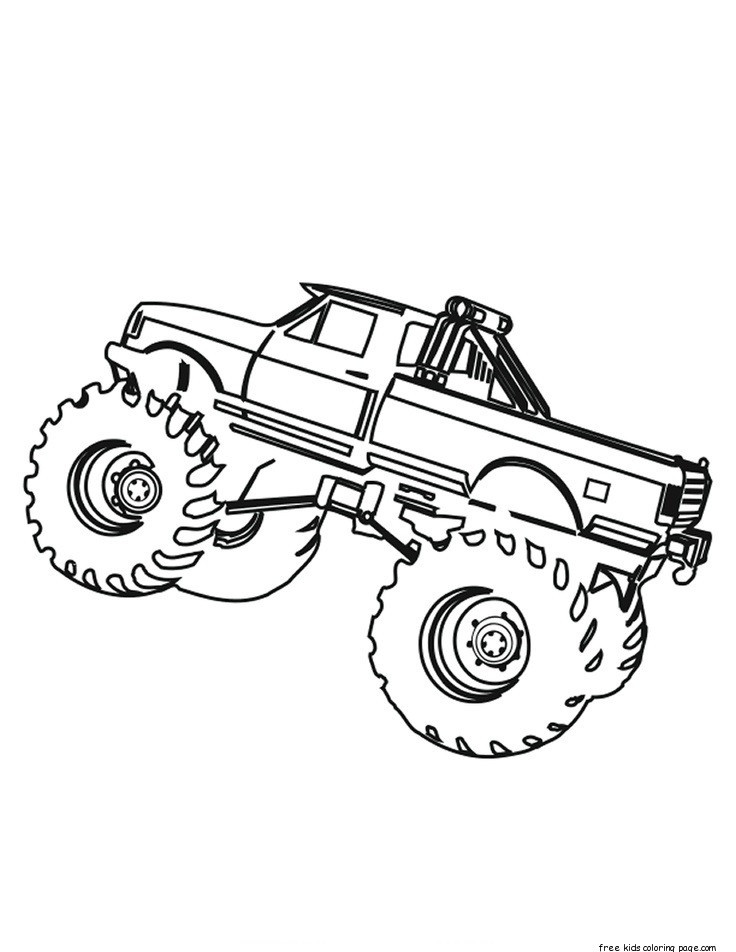 Coloring Pages For Boys Cars Truck
 Printable monster truck coloring pages for kids Free