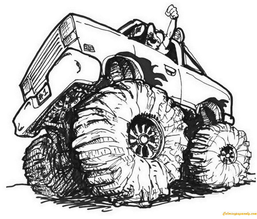 Coloring Pages For Boys Cars Truck
 Giant Monster Truck Coloring Page Free Coloring Pages line