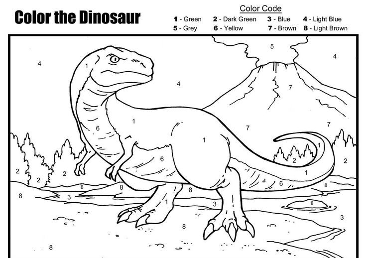 Coloring Pages For Boys Dinos
 the dinosaur coloring by number games the sun