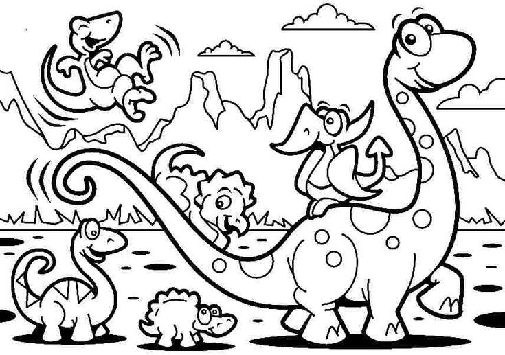 Coloring Pages For Boys Dinos
 Free Coloring Sheets Animal Cartoon Dinosaurs For Kids