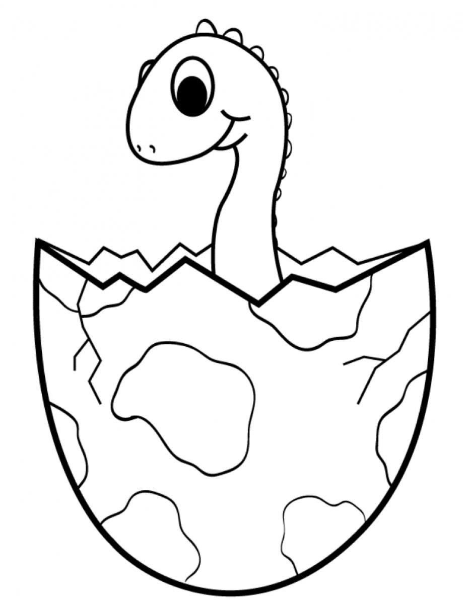 Coloring Pages For Boys Dinosaur
 Little Egg Dinosaur Coloring Pages