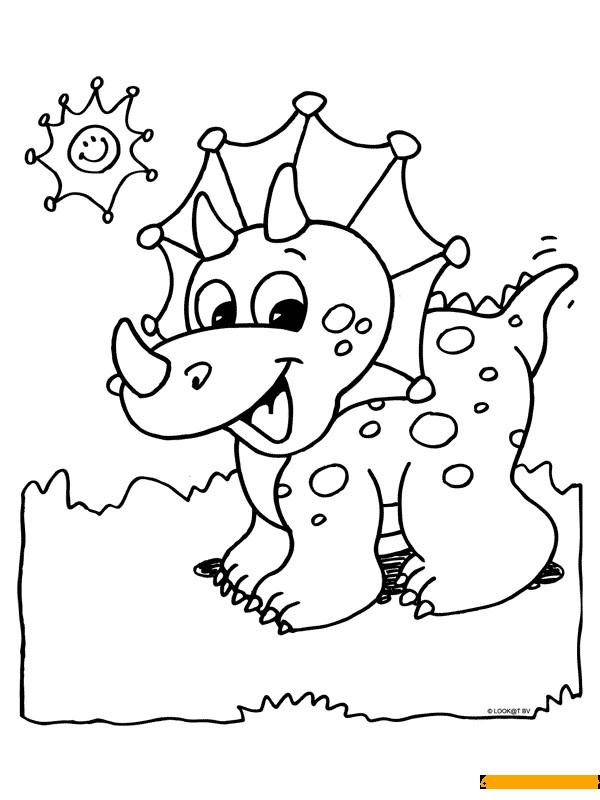 Coloring Pages For Boys Dinosaur
 A Cute Dinosaur Coloring Page Free Coloring Pages line
