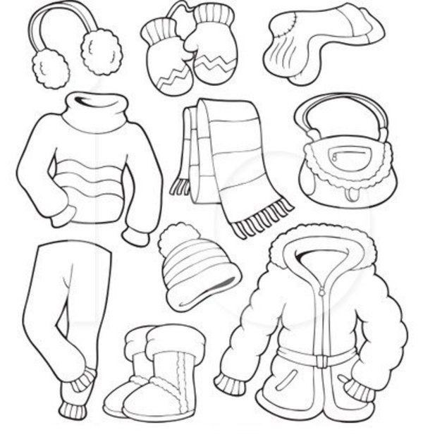 Coloring Pages For Boys Easy Wintewr
 winter clothes coloring page free for kids