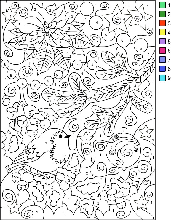 Coloring Pages For Boys Easy Wintewr
 Nicole s Free Coloring Pages COLOR BY NUMBER WINTER