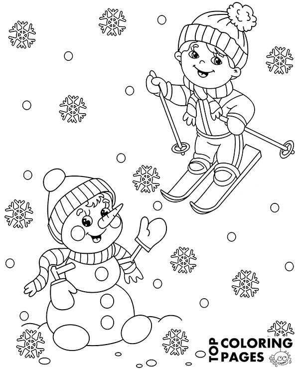Coloring Pages For Boys Easy Wintewr
 High quality Boy skiing coloring page to print for free
