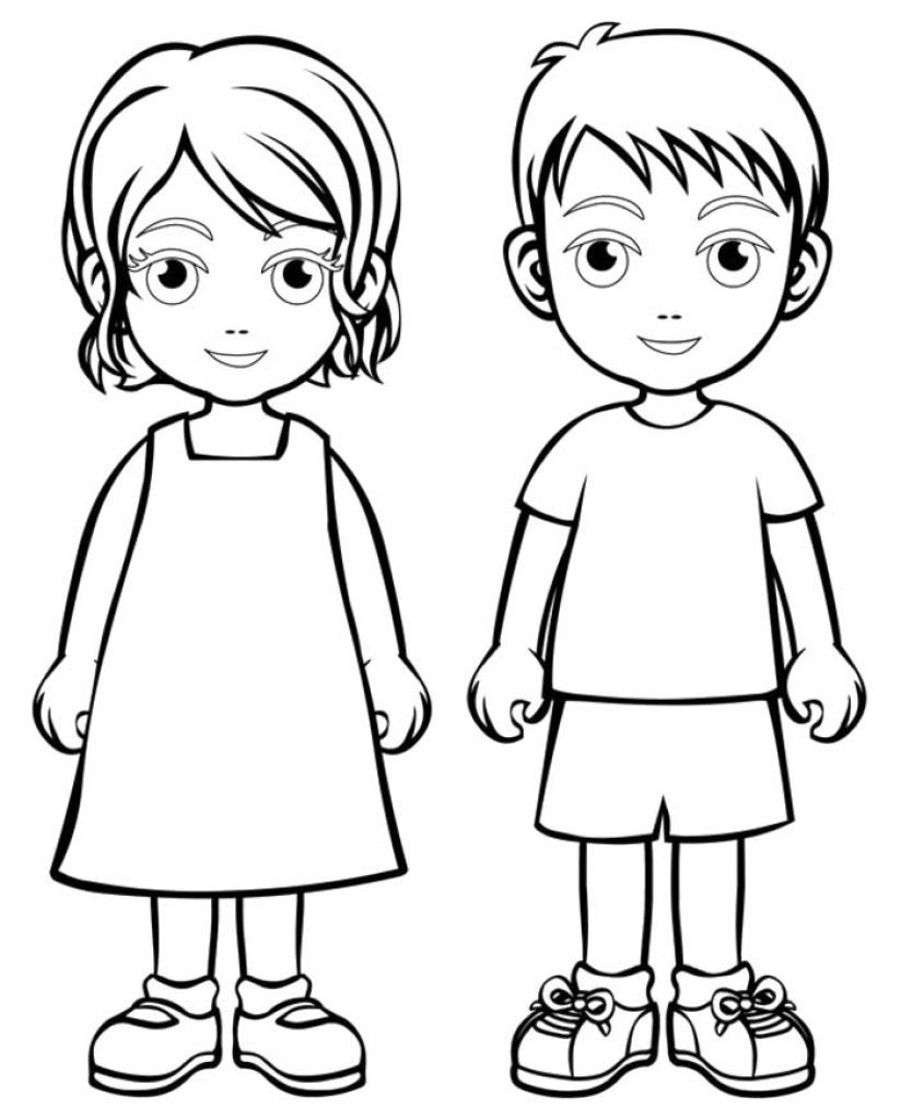 Coloring Pages For Boys Easy Wintewr
 Boy Girl Coloring Page Boys And Girls Wear Colouring Pages