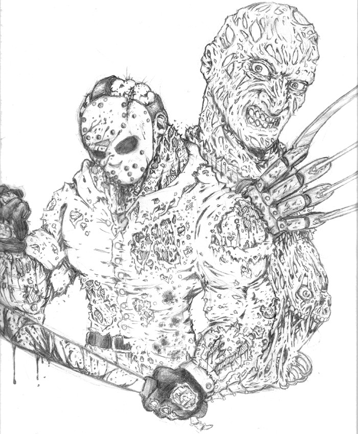 Coloring Pages For Boys Freedy Kruger
 freddy vs jason by The Ozzman on DeviantArt