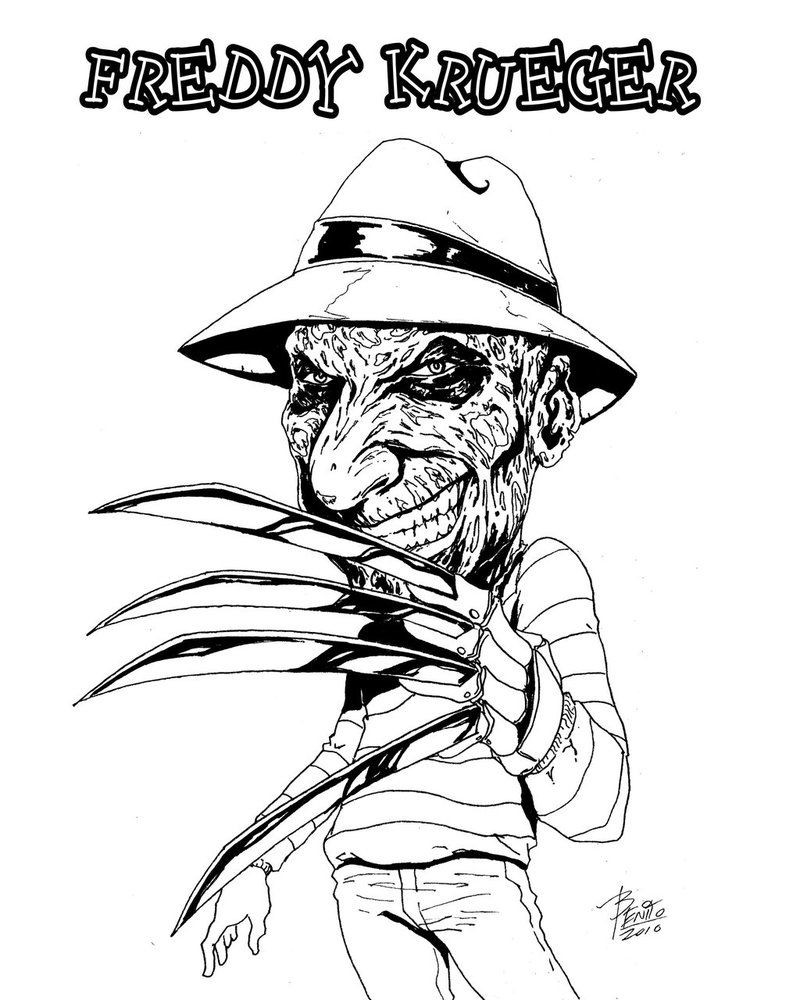 Coloring Pages For Boys Freedy Kruger
 Freddy Krueger Coloring Page colouring sheets