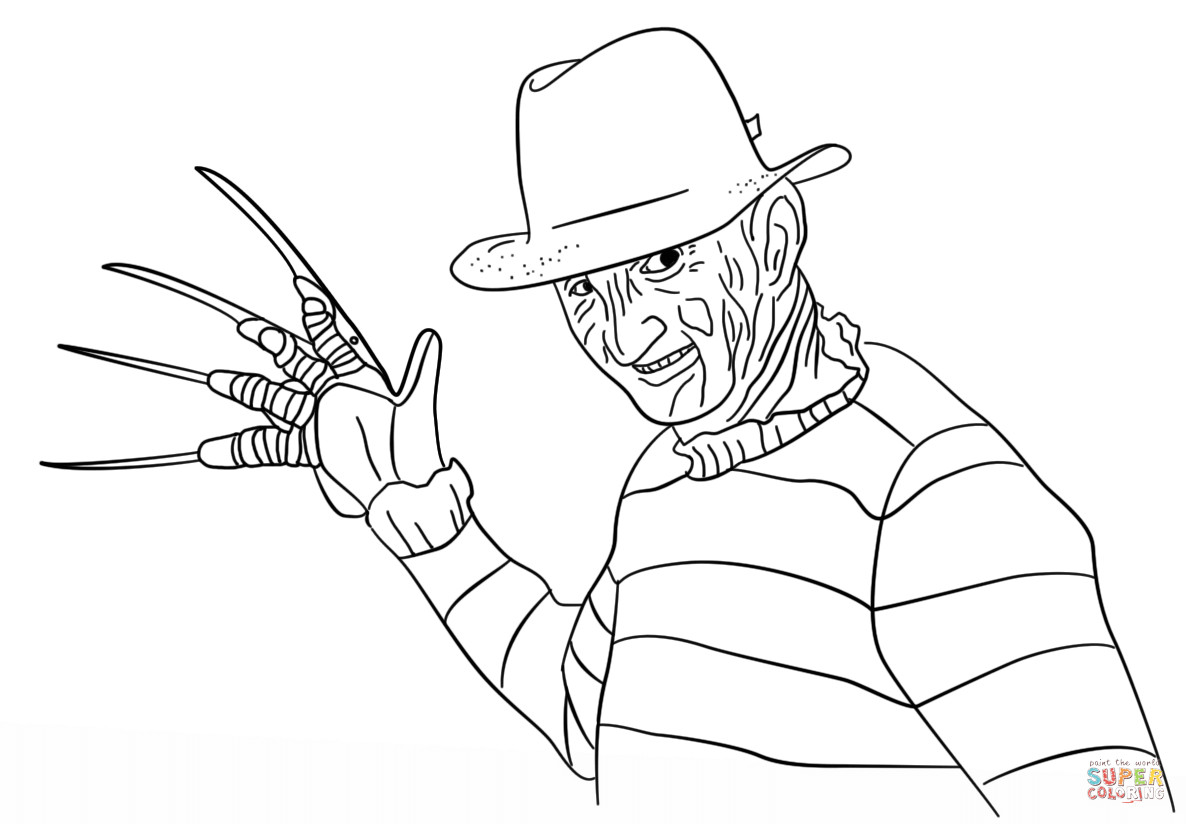 Coloring Pages For Boys Freedy Kruger
 Freddy Krueger coloring page