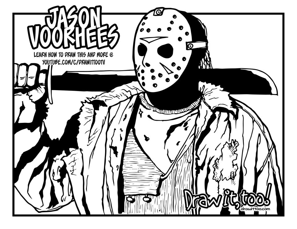 Coloring Pages For Boys Jason Voorhees
 Wel e to Camp Crystal Lake