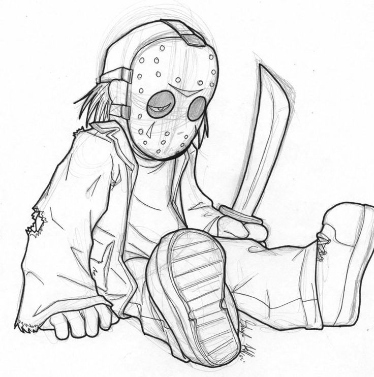 Coloring Pages For Boys Jason Voorhees
 Best 25 Jason voorhees drawing ideas on Pinterest