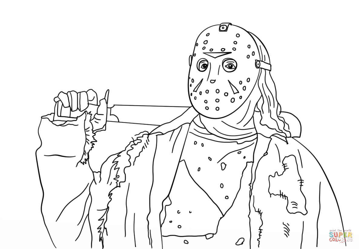 Coloring Pages For Boys Jason Voorhees
 Friday the 13th Jason coloring page