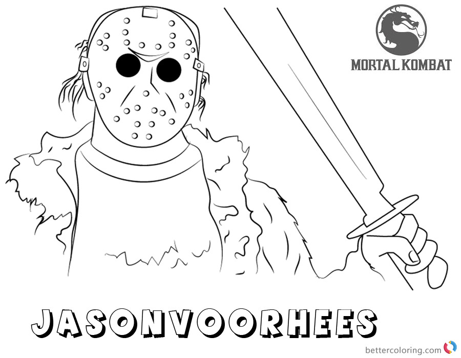 Coloring Pages For Boys Jason Voorhees
 Mortal Kombat X Coloring Pages Jason Voorhees Free