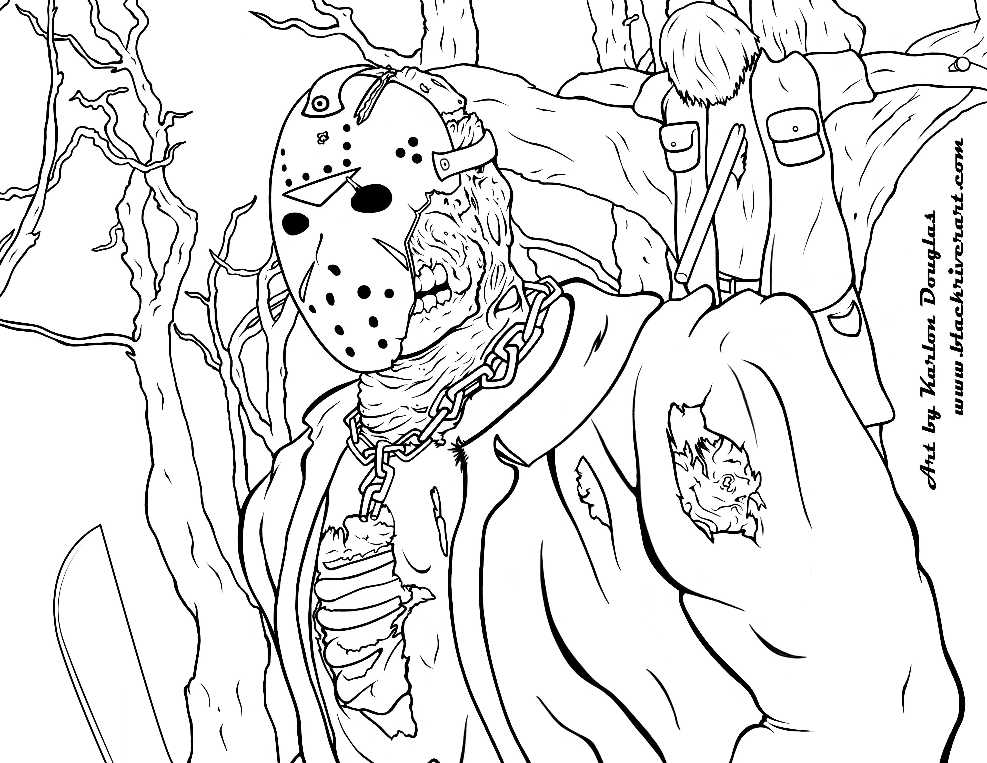 Coloring Pages For Boys Jason Voorhees
 Free Coloring book pages for adults Coloring Book Addict