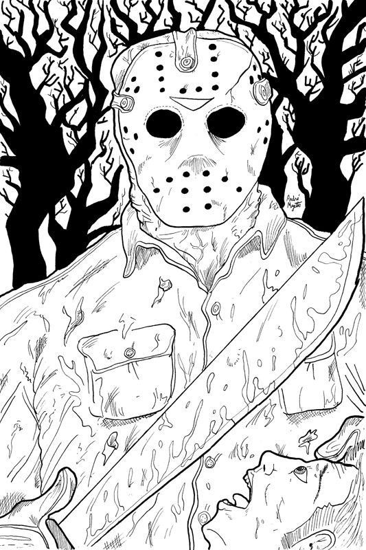 Coloring Pages For Boys Jason Voorhees
 Jason Voorhees colorehab Pinterest