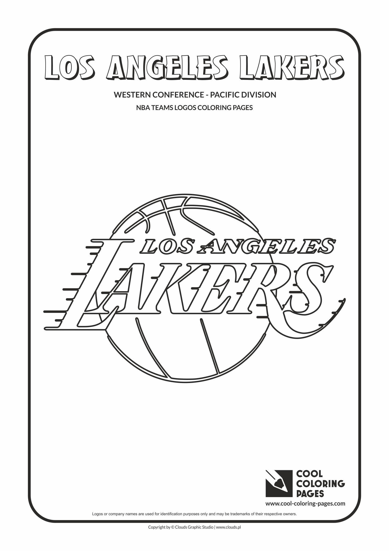 Coloring Pages For Boys Lakers
 Cool Coloring Pages NBA Basketball Clubs Logos Western