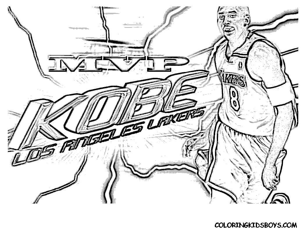 Coloring Pages For Boys Lakers
 NBA Coloring Pages