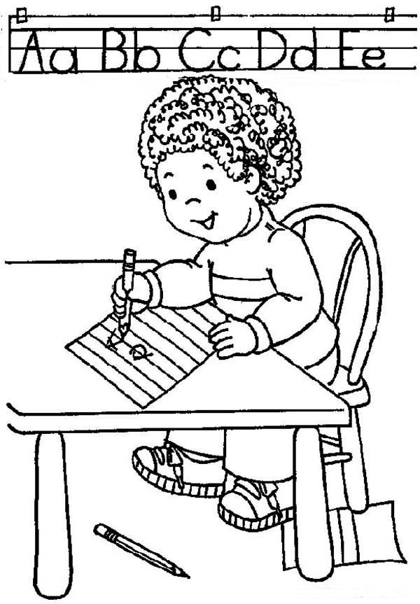 Coloring Pages For Boys Learn
 Learn ABC First Day School Coloring Page Download
