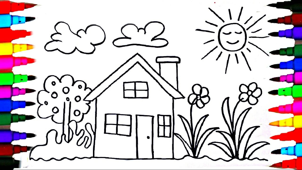 Coloring Pages For Boys Learn
 How To Draw Kids Playhouse Learning Coloring Pages