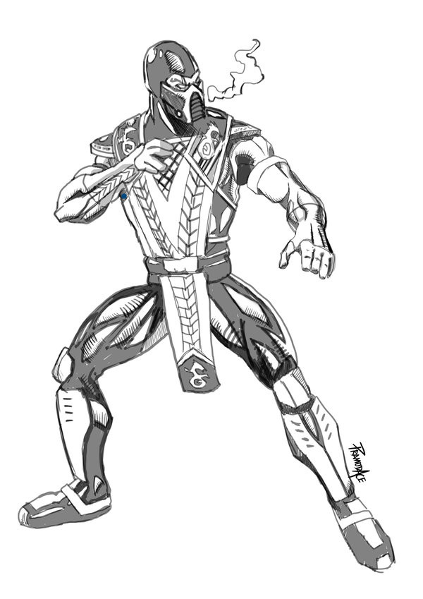 Coloring Pages For Boys Mortal Kombat
 Subzero by Pramodace on DeviantArt