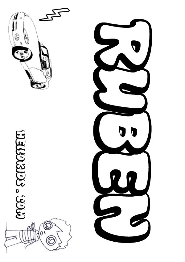 Coloring Pages For Boys Names
 Ruben coloring pages Hellokids