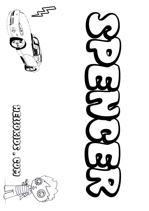Coloring Pages For Boys Names
 Spencer coloring pages Hellokids